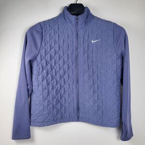 Nike Aerolayer Thermore Women`s Quilted Running Jacket Full Zip Purple Sz Large